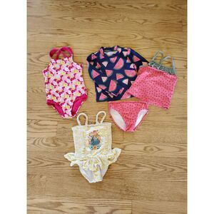 Lot of 5 Cat & Jack, Carter's, Disney Swimsuits 3T VGUC and GUC